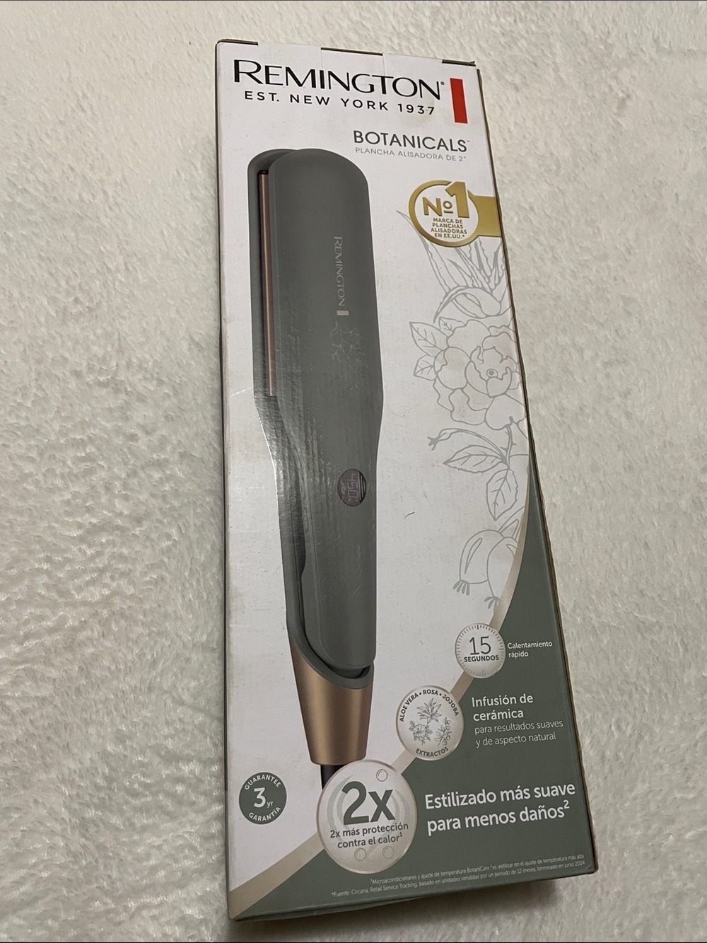 Remington Botanicals Hair Straightener - Gray with Rose Gold Details